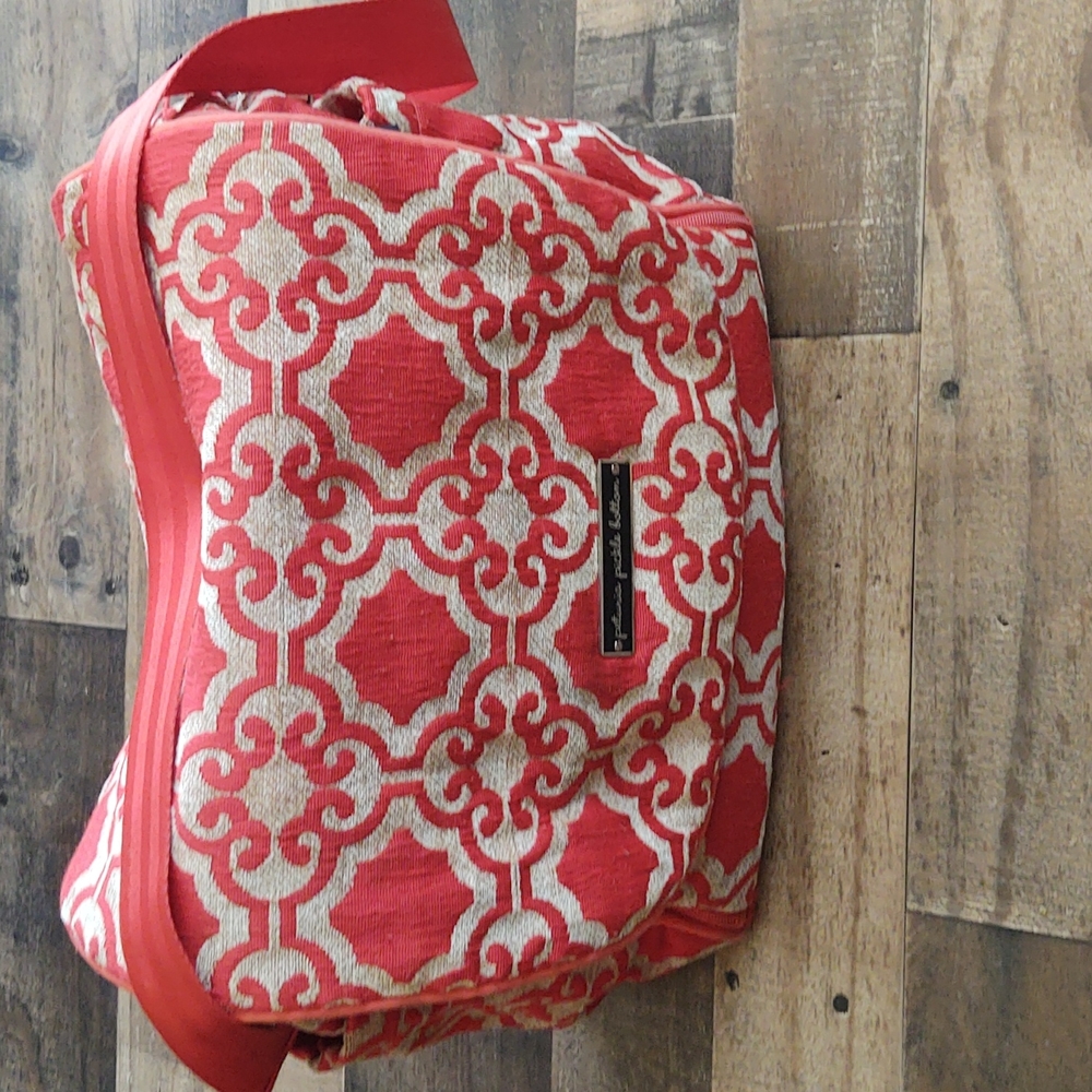 Petunia Pickle Bottom Diaper Bag Backpack Orange And Beige Tapestry - Picture 12 of 17